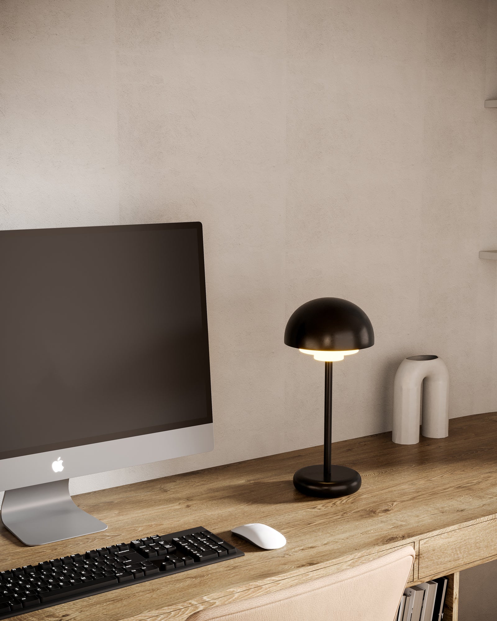Hinata 5-in Black LED Table Lamp