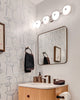 Holt 30-in Black/Glossy Opal Glass LED Vanity
