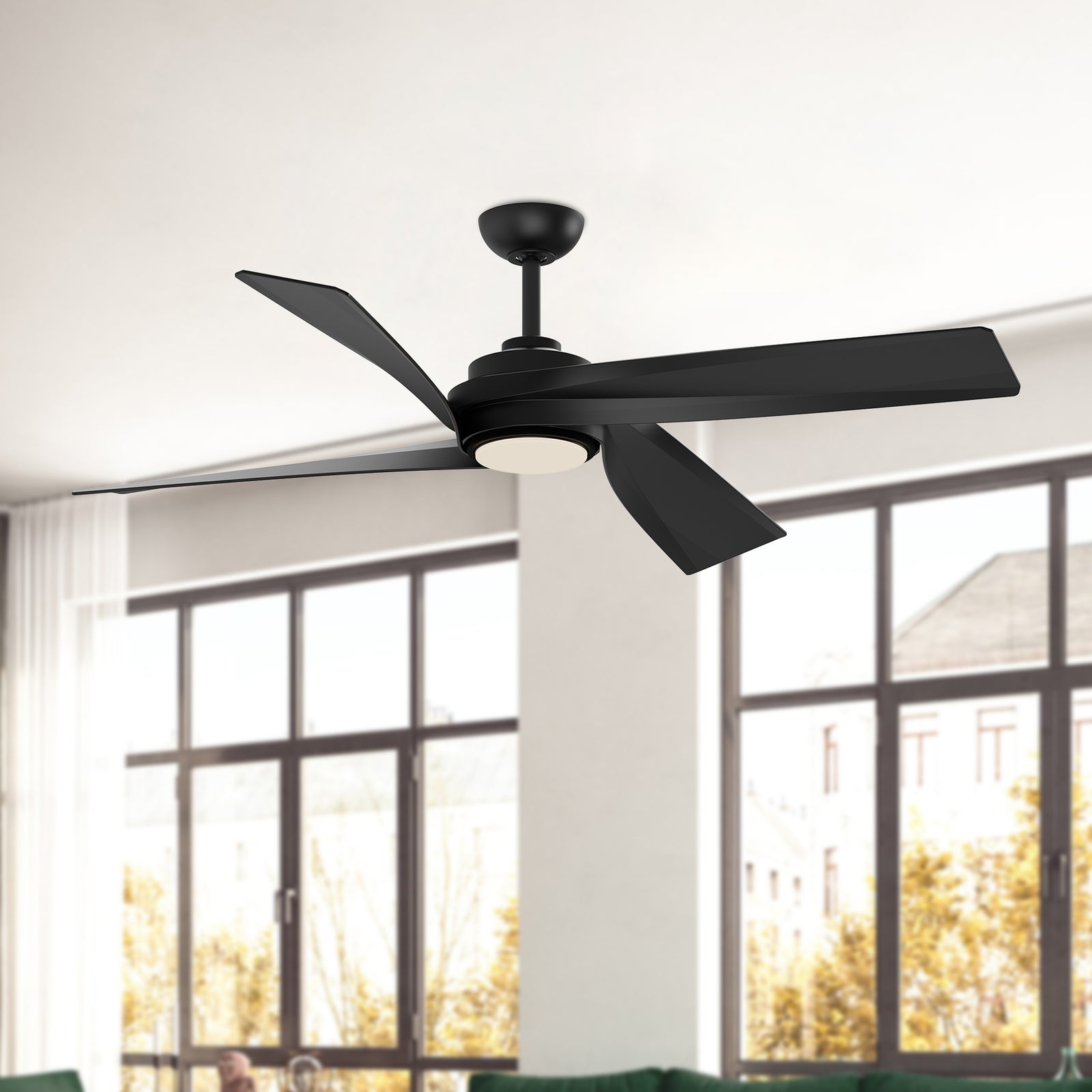 Horizon 56-in Matte Black LED Fans
