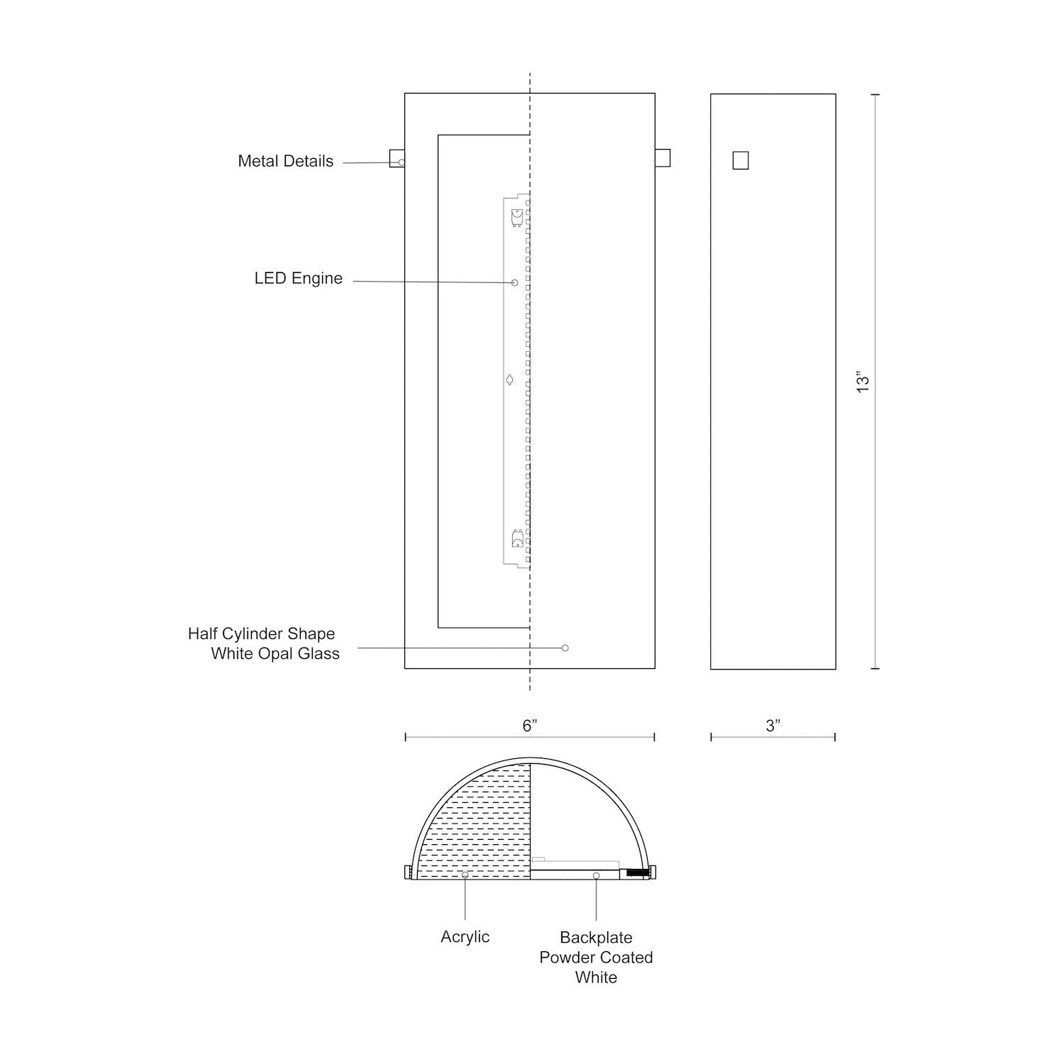 Hudson 13-in Brushed Nickel/Chrome LED Wall Sconce