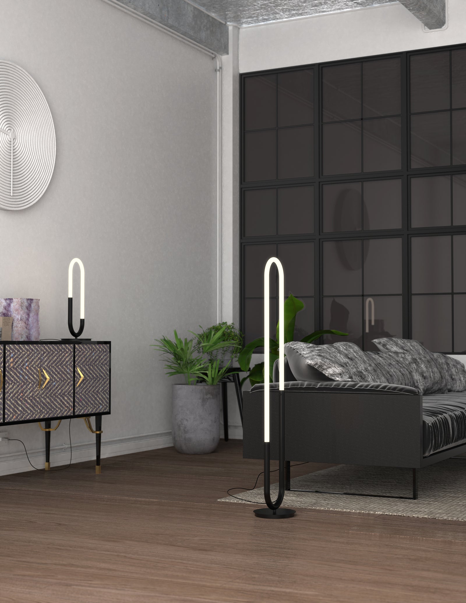 Huron 21-in Black LED Table Lamp
