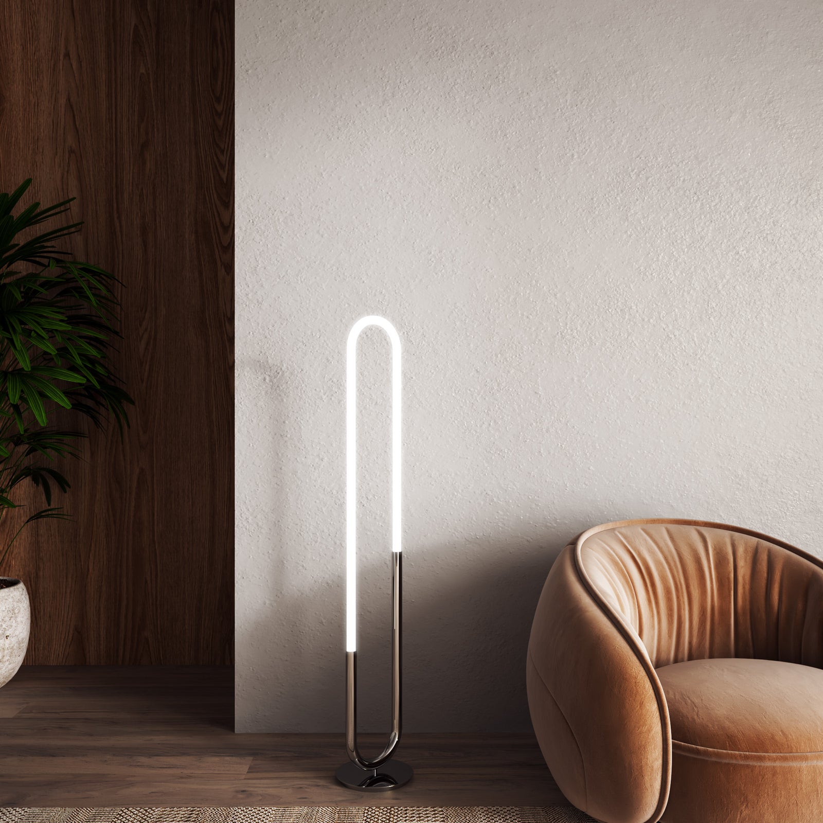 Huron Chrome LED Floor Lamp