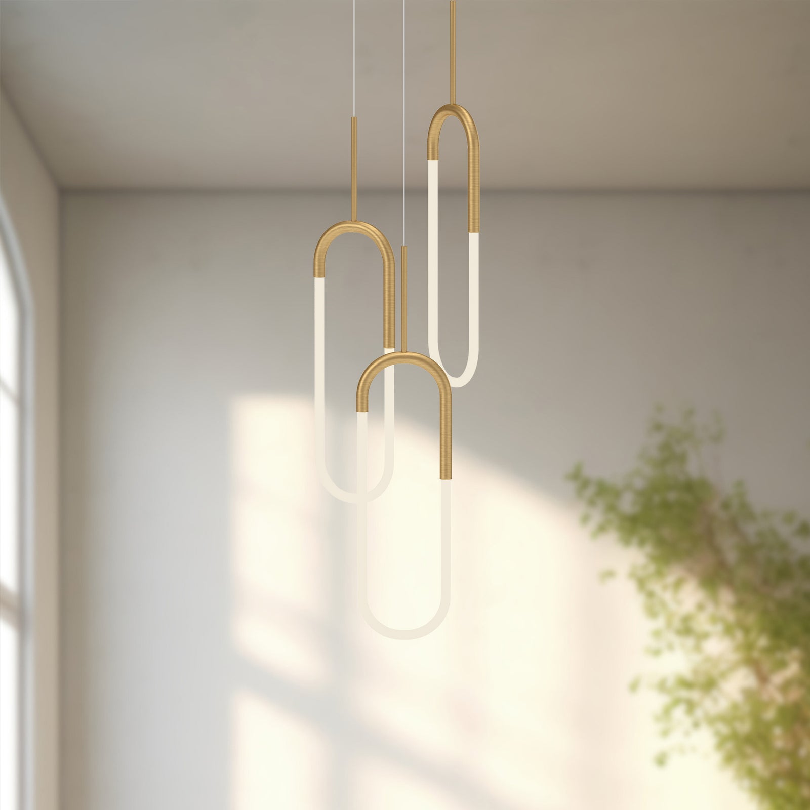 Huron 18-in Brushed Gold LED Multi Pendant