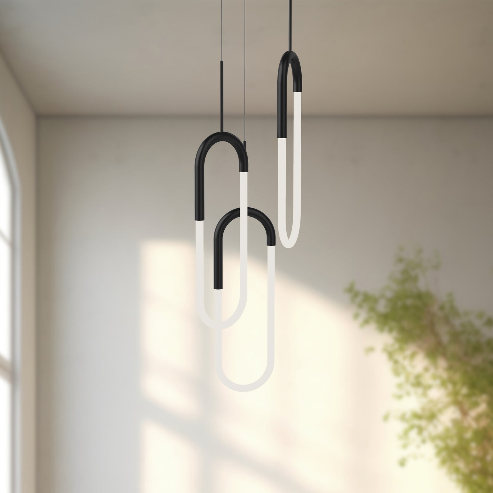 Huron 18-in Black LED Multi Pendant