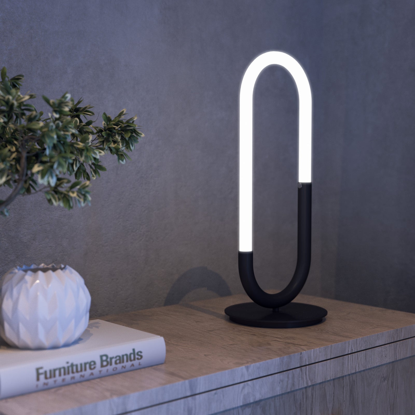 Huron 21-in Black LED Table Lamp
