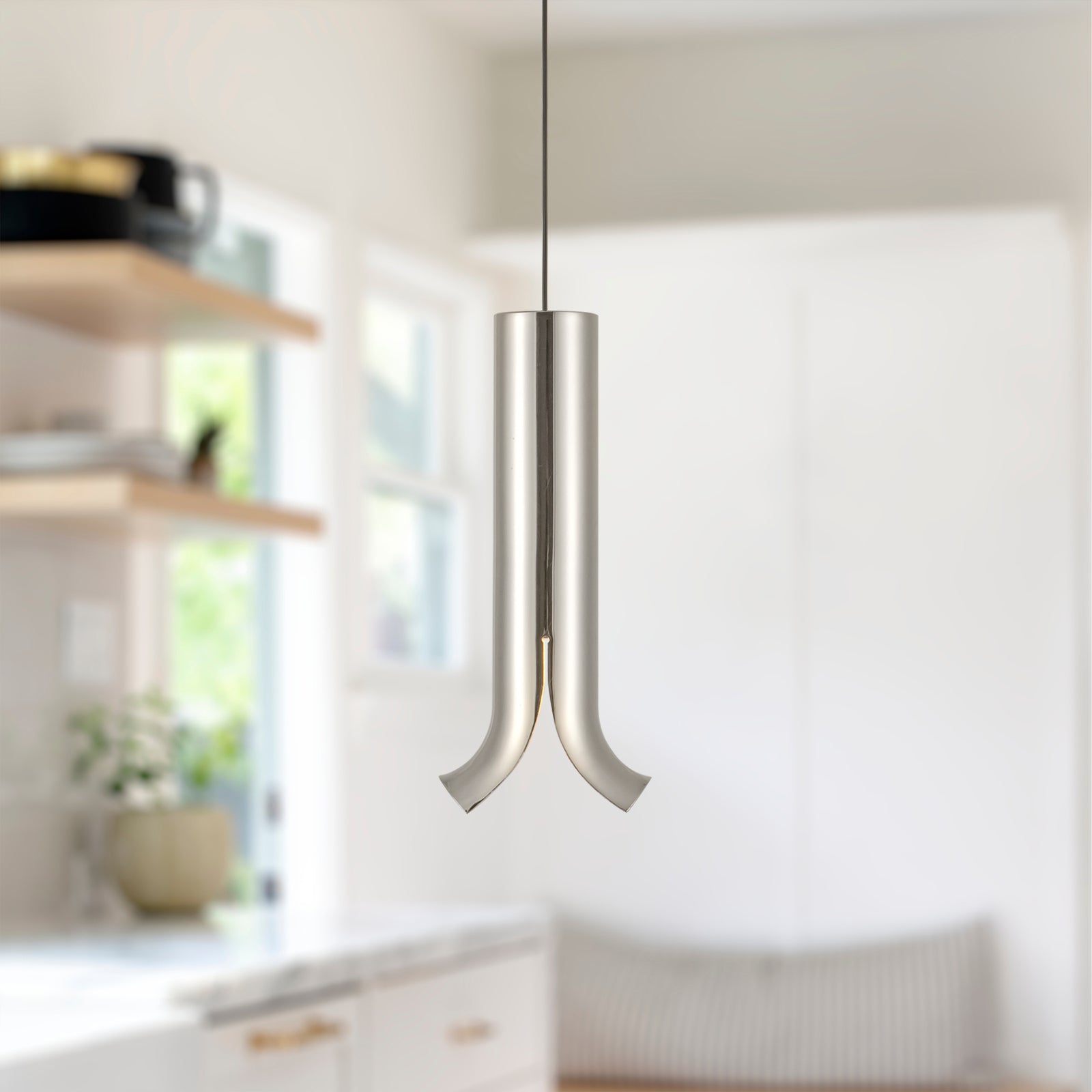Husk 9-in Polished Nickel LED Pendant