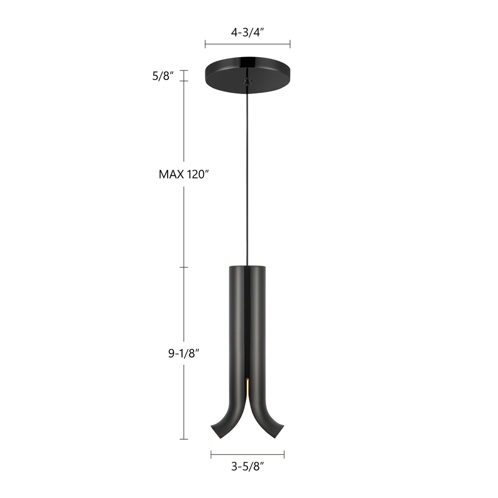 Husk 9-in Glossy Black LED Pendant