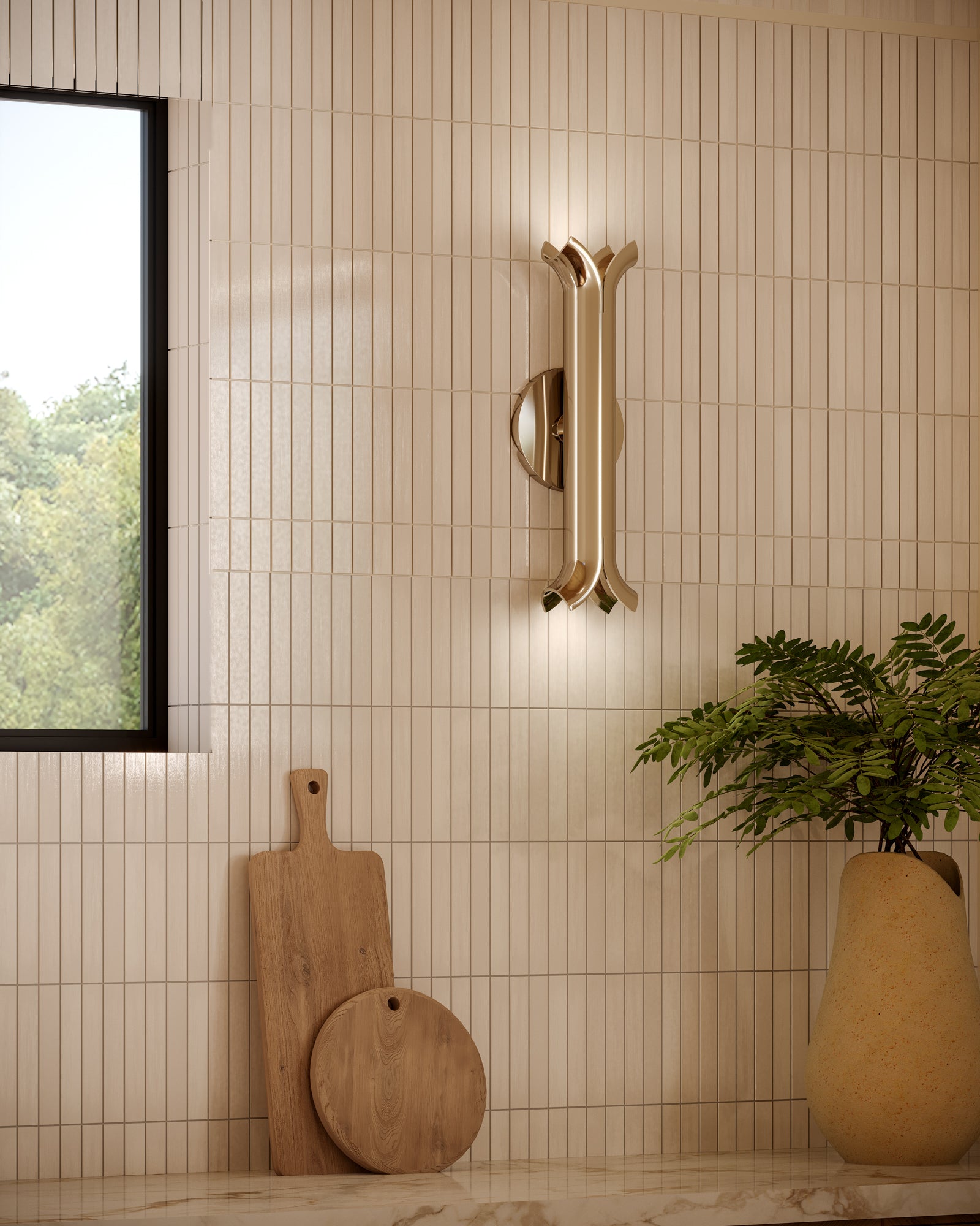 Husk 14-in Polished Nickel LED Wall Sconce