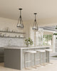 Harmony 18-in Matte Black/Clear Water Glass 4 Lights Pendant