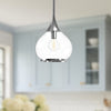 Hazel 10-in Chrome/Clear Glass 1 Light Pendant