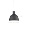 Irving 13-in Black 1 Light Pendant