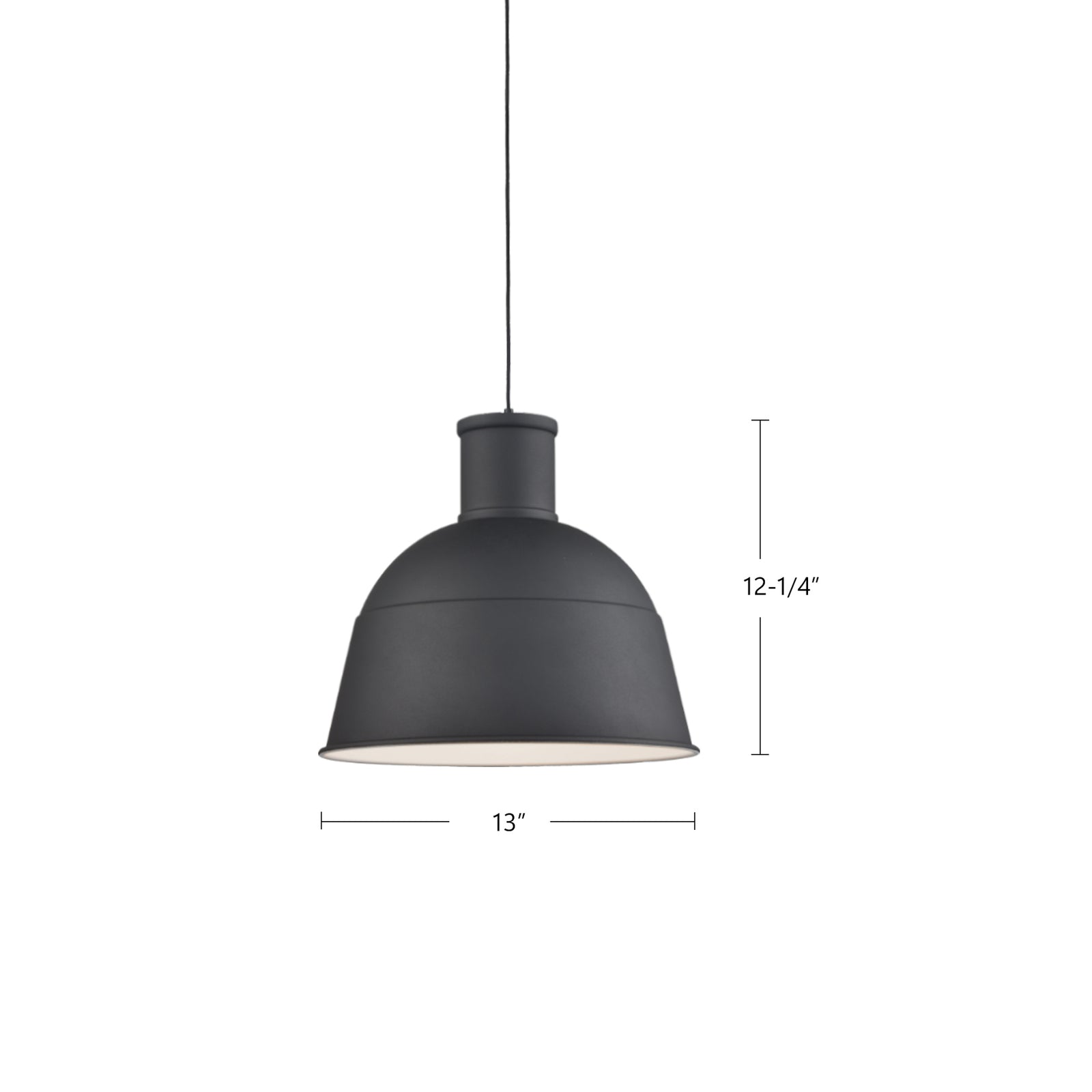 Irving 13-in Black 1 Light Pendant