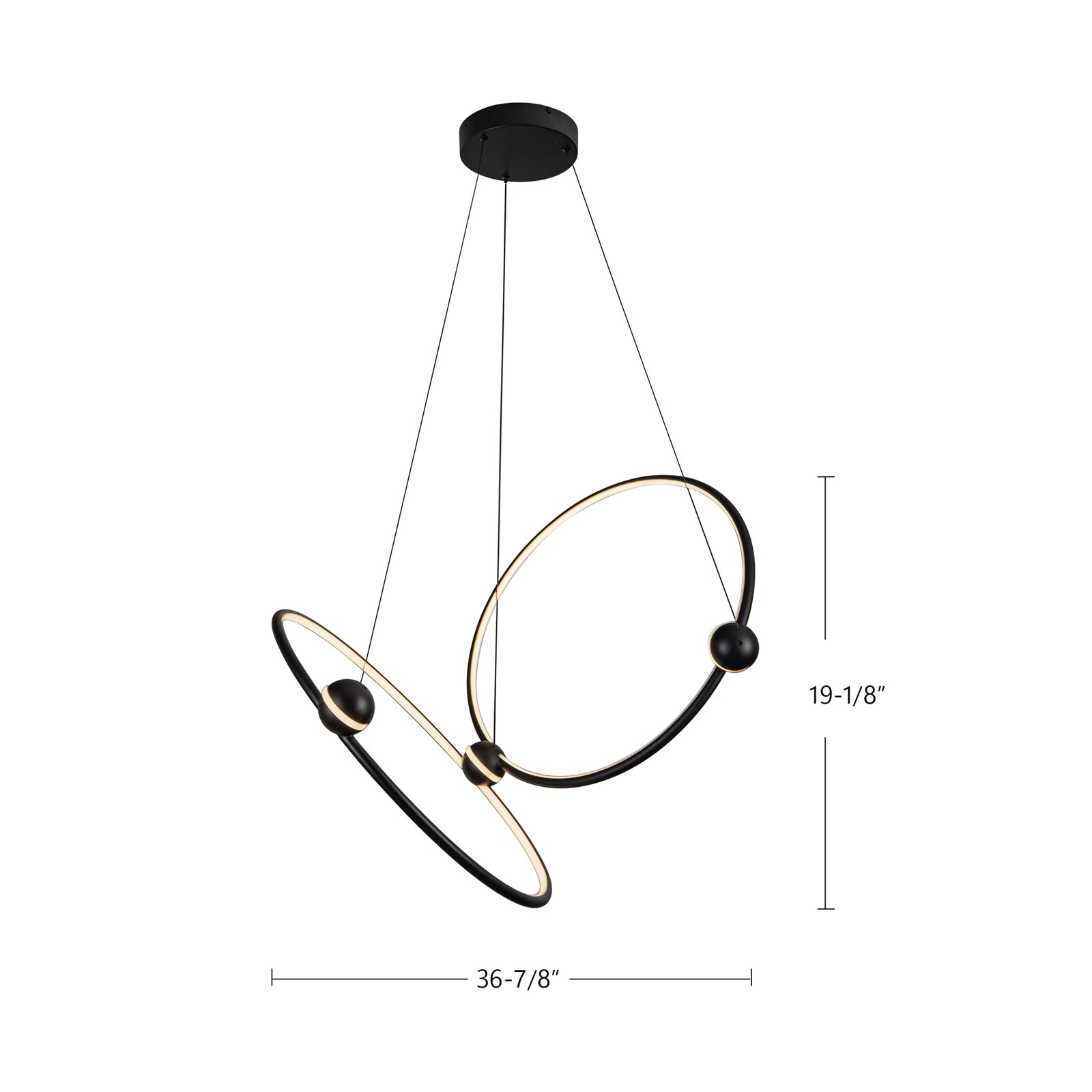 Isho 37-in Black LED Chandelier