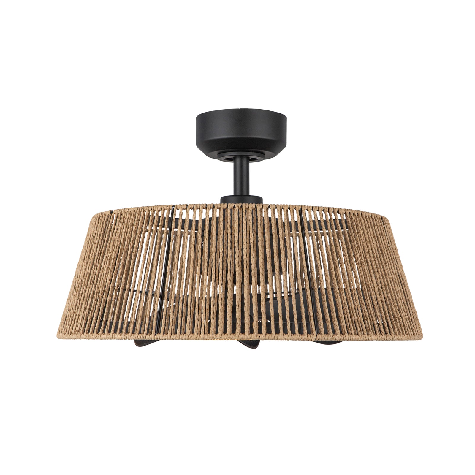 Isla 24-in Matte Black/Braided Rope FAN + LED Ceiling Fan