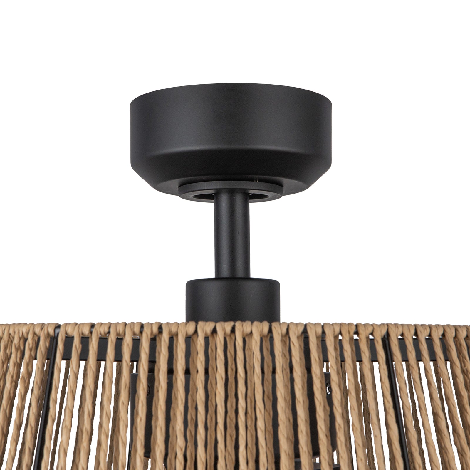 Isla 24-in Matte Black/Braided Rope FAN + LED Ceiling Fan