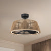 Isla 24-in Matte Black/Braided Rope FAN + LED Ceiling Fan