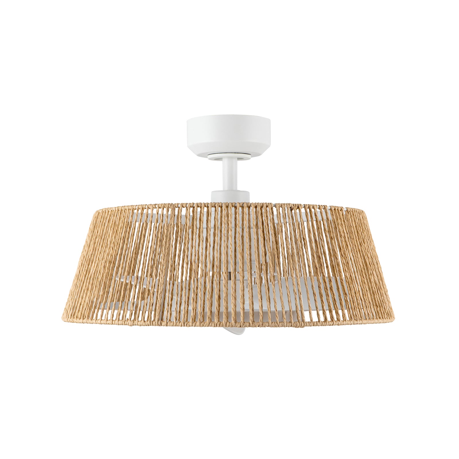 Isla 24-in White/Braided Rope FAN + LED Ceiling Fan