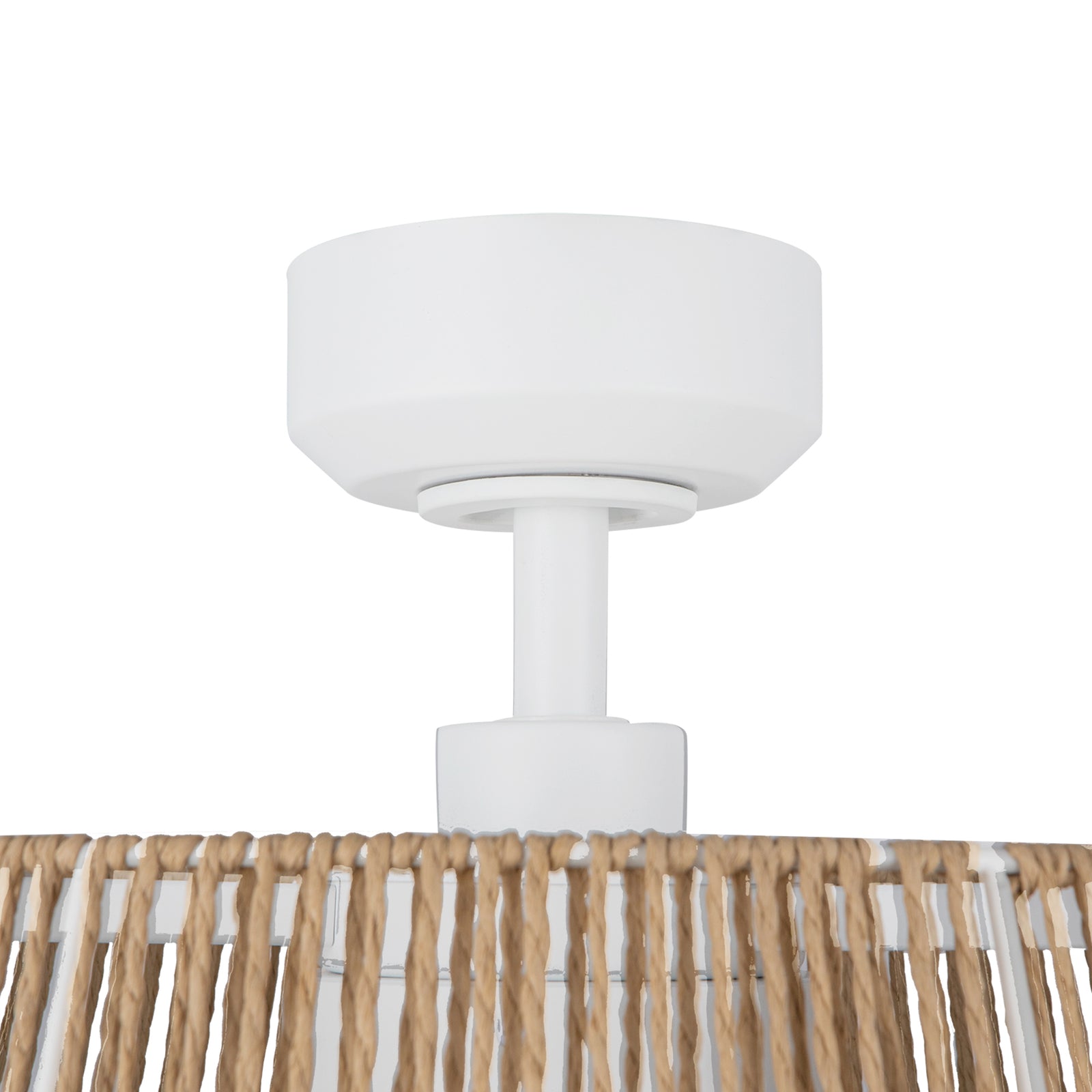 Isla 24-in White/Braided Rope FAN + LED Ceiling Fan