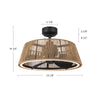 Isla 24-in Matte Black/Braided Rope FAN + LED Ceiling Fan