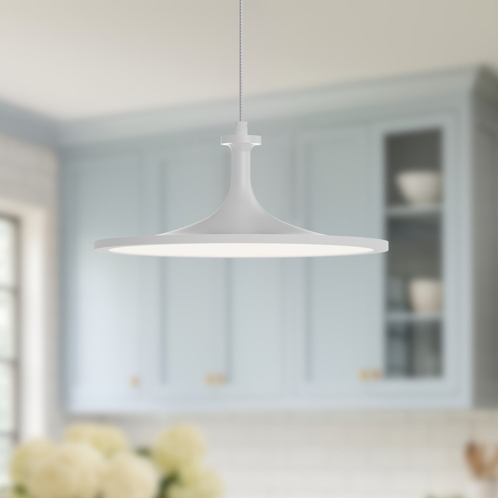 Issa 12-in White LED Pendant
