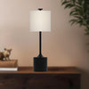 Issa 26-in Matte Black/Ivory Linen 1 Light Table Lamp