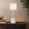 Issa 26-in White/Ivory Linen 1 Light Table Lamp