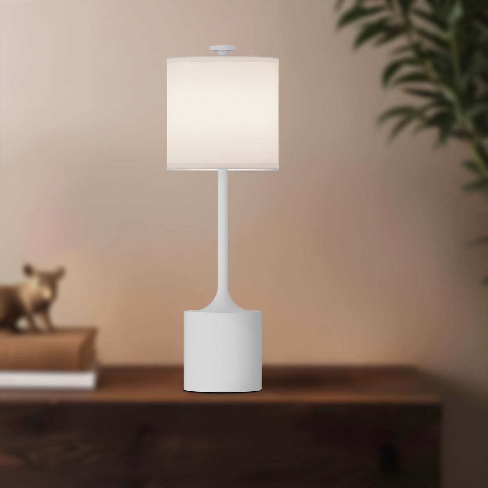 Issa 26-in White/Ivory Linen 1 Light Table Lamp