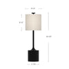 Issa 26-in Matte Black/Ivory Linen 1 Light Table Lamp