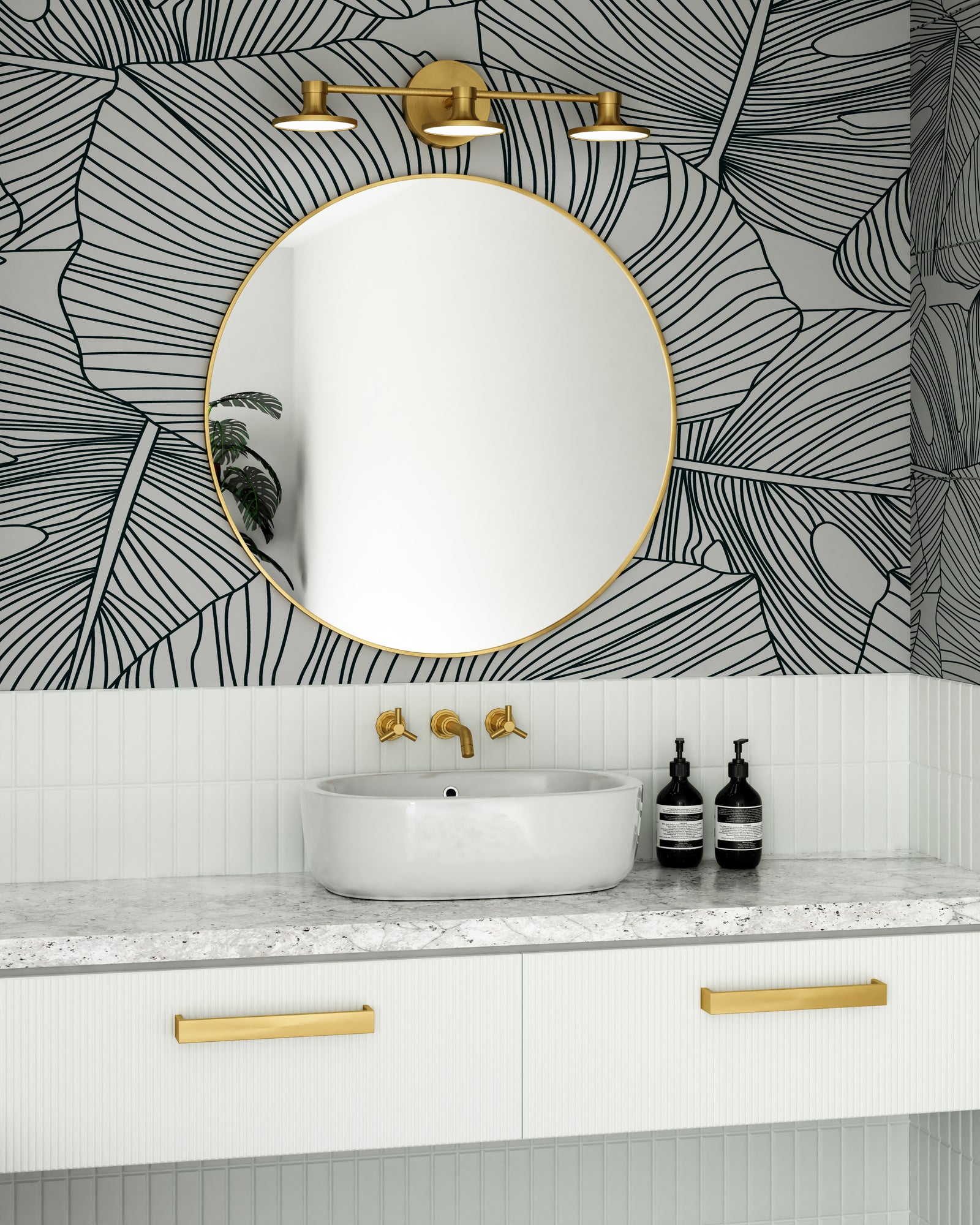 Issa 21-in Brushed Gold LED Vanity Light