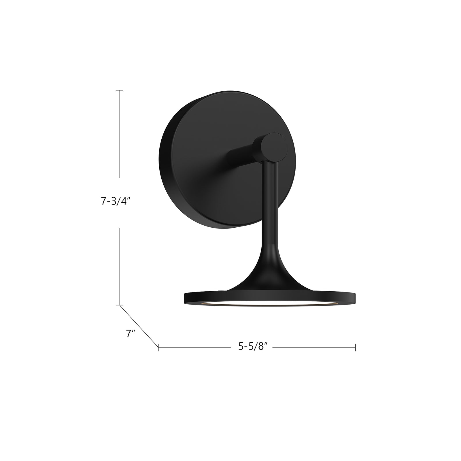 Issa 6-in Matte Black LED Wall/Vanity