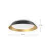 Jasper 14-in Black/Gold LED Flush Mount