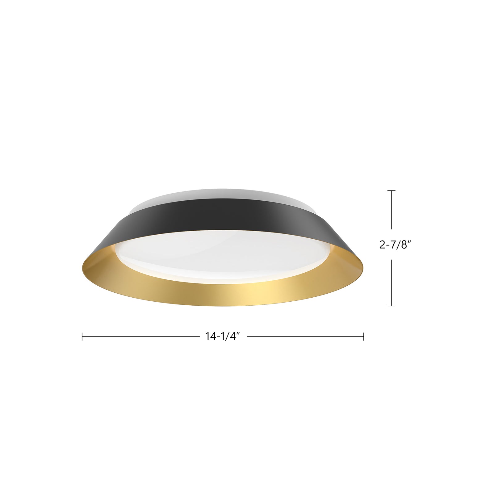 Jasper 14-in Black/Gold LED Flush Mount