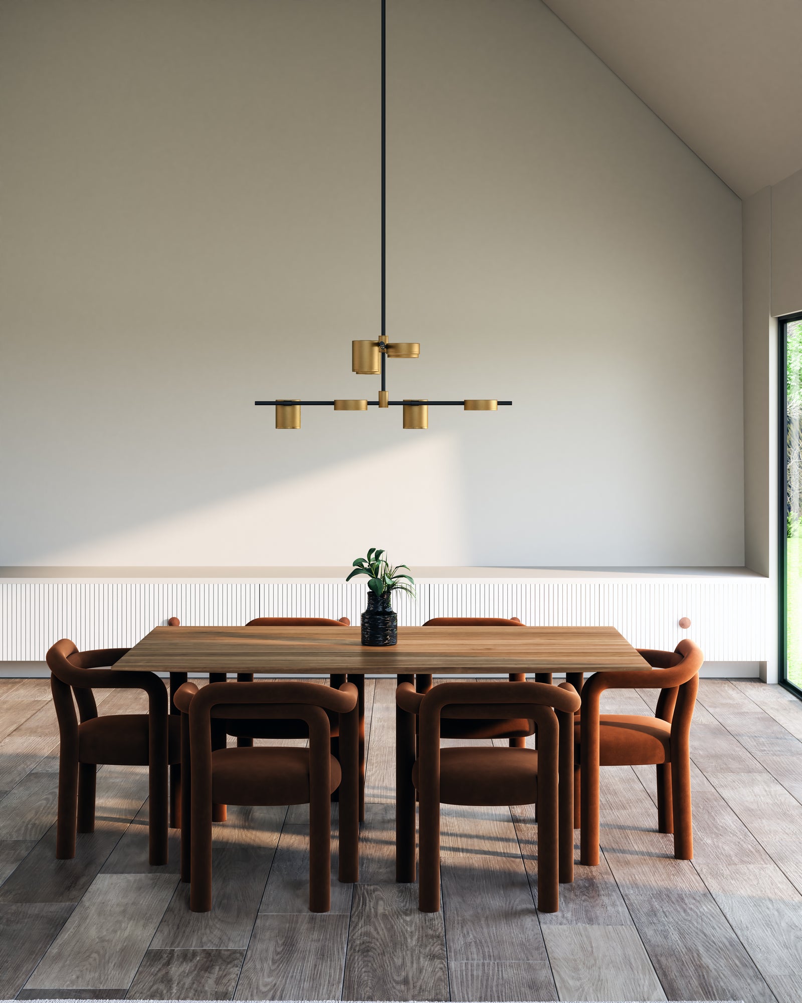 Jayden 40-in Black/Brushed Gold LED Chandeliers
