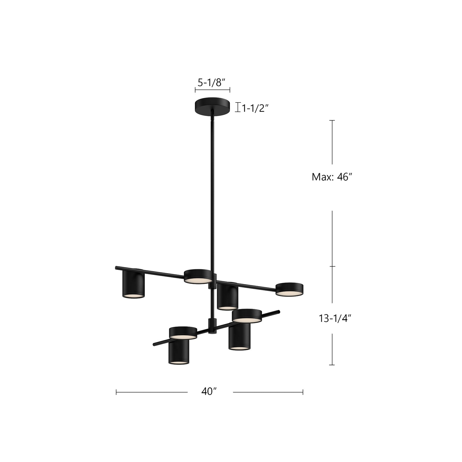 Jayden 40-in Black LED Chandeliers