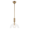 Jude 12-in Brushed Gold/Clear Glass 1 Light Pendant