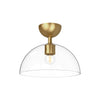 Jude 12-in Brushed Gold/Clear Glass 1 Light Semi Flush Mount