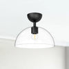 Jude 12-in Clear Glass/Matte Black 1 Light Semi Flush Mount