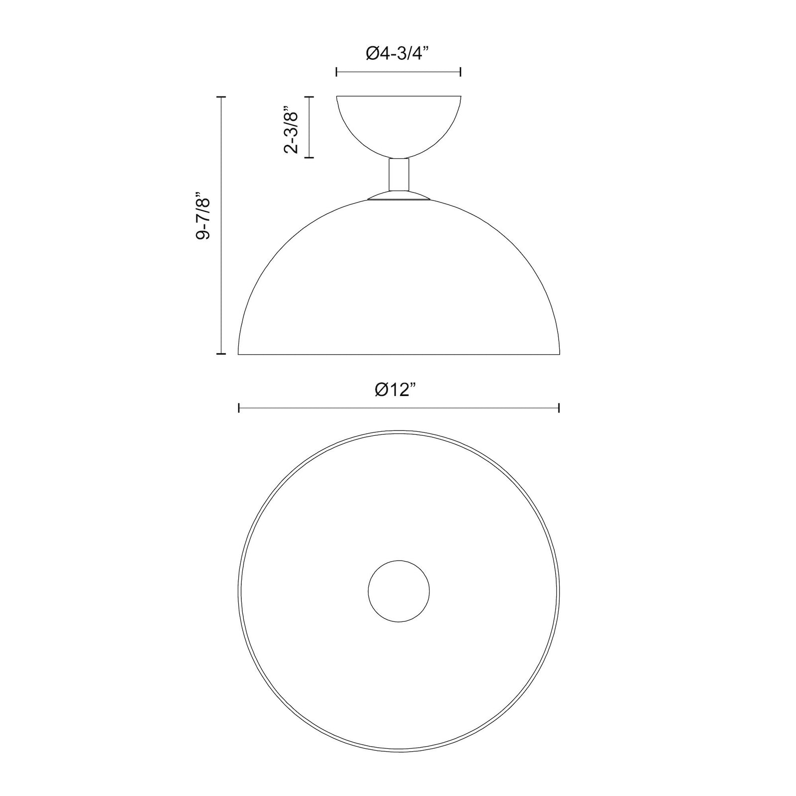 Jude 12-in Brushed Gold/Clear Glass 1 Light Semi Flush Mount