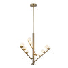 Cypress 19-in Brushed Gold/Opal Glass LED Chandelier