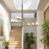 Cypress 19-in Brushed Gold/Opal Glass LED Chandelier