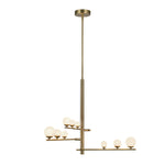 Cypress 19-in Brushed Gold/Opal Glass LED Chandelier