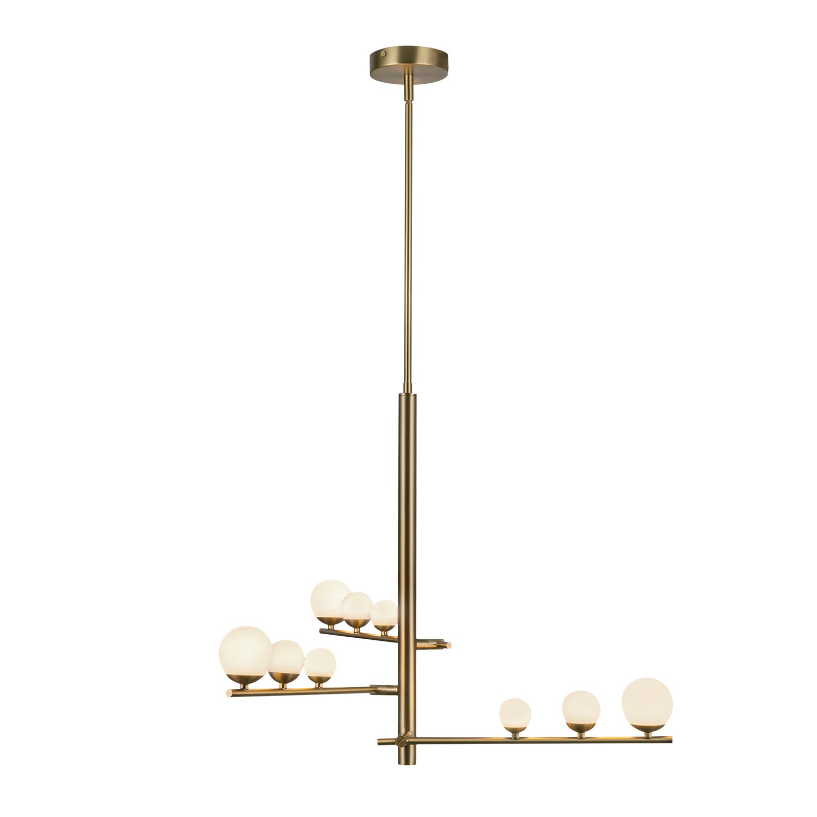 Cypress 19-in Brushed Gold/Opal Glass LED Chandelier