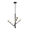 Cypress 19-in Black/Opal Glass LED Chandelier