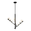 Cypress 19-in Black/Opal Glass LED Chandelier