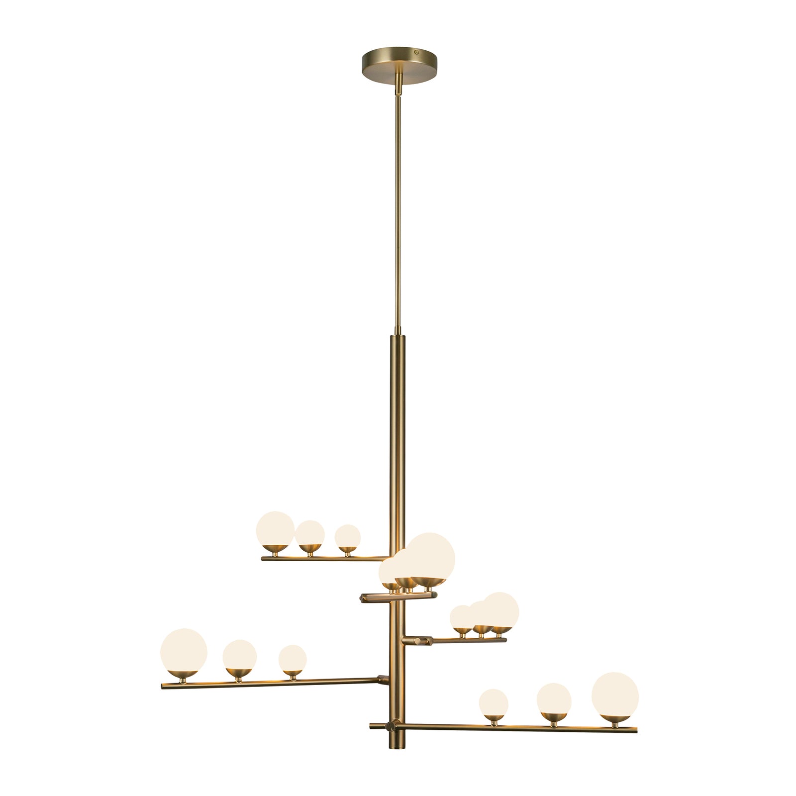 Cypress 18-in Brushed Gold/Opal Glass LED Chandelier