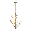 Cypress 18-in Brushed Gold/Opal Glass LED Chandelier