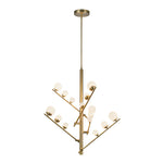 Cypress 18-in Brushed Gold/Opal Glass LED Chandelier
