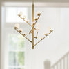 Cypress 18-in Brushed Gold/Opal Glass LED Chandelier