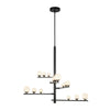 Cypress 18-in Black/Opal Glass LED Chandelier