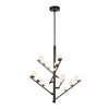Cypress 18-in Black/Opal Glass LED Chandelier